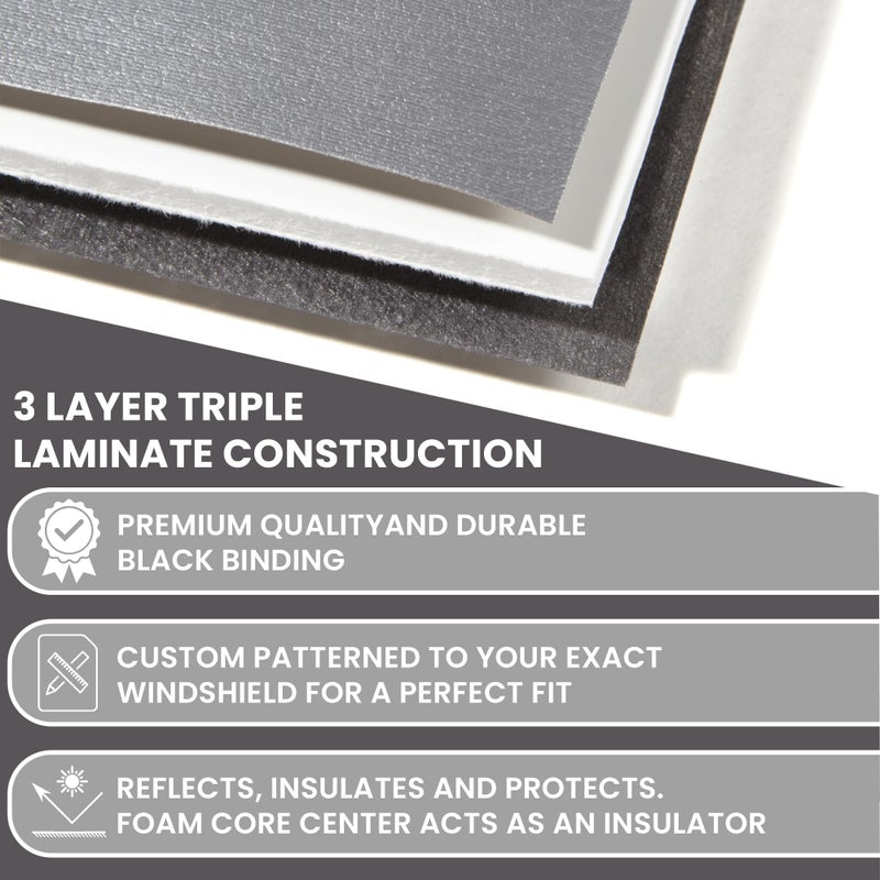 SR1 Performance Chevrolet Camaro Windshield Sunshade â€“ Accordion Style Folding Shield Logo Sun Shade for 2016-2024 6th Gen Camaro Coupe & Convertible â€“ Reflective Silver UV Heat Blocker Keeps Interior Cool - Image 3